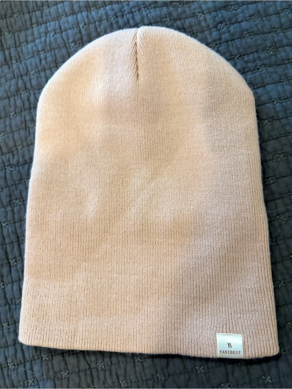 Women's Knit Beanie Hat in Light Blush